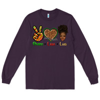 Plum peace love locs Long Sleeve Tee - texasbilliewilder