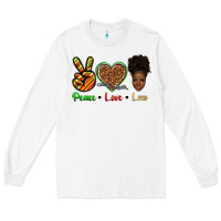 White peace love locs Long Sleeve Tee - texasbilliewilder