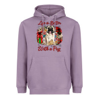 Lavender Christmas life is better with a pug Heavyweight Hoodie - JahusDesignShop