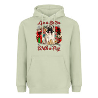 Matcha Christmas life is better with a pug Heavyweight Hoodie - JahusDesignShop
