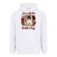 White Christmas life is better with a pug Heavyweight Hoodie - JahusDesignShop