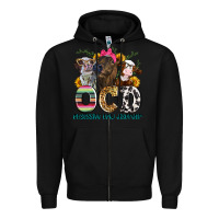 Black ocd obsessive cow disorder Zipper Hoodie - Zillion Design Studio