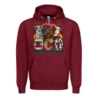 Burgundy ocd obsessive cow disorder Zipper Hoodie - Zillion Design Studio