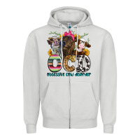 Dove Grey ocd obsessive cow disorder Zipper Hoodie - Zillion Design Studio