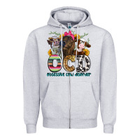 Heather Grey ocd obsessive cow disorder Zipper Hoodie - Zillion Design Studio