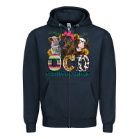 Navy ocd obsessive cow disorder Zipper Hoodie - Zillion Design Studio