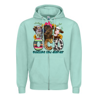 Seafoam ocd obsessive cow disorder Zipper Hoodie - Zillion Design Studio