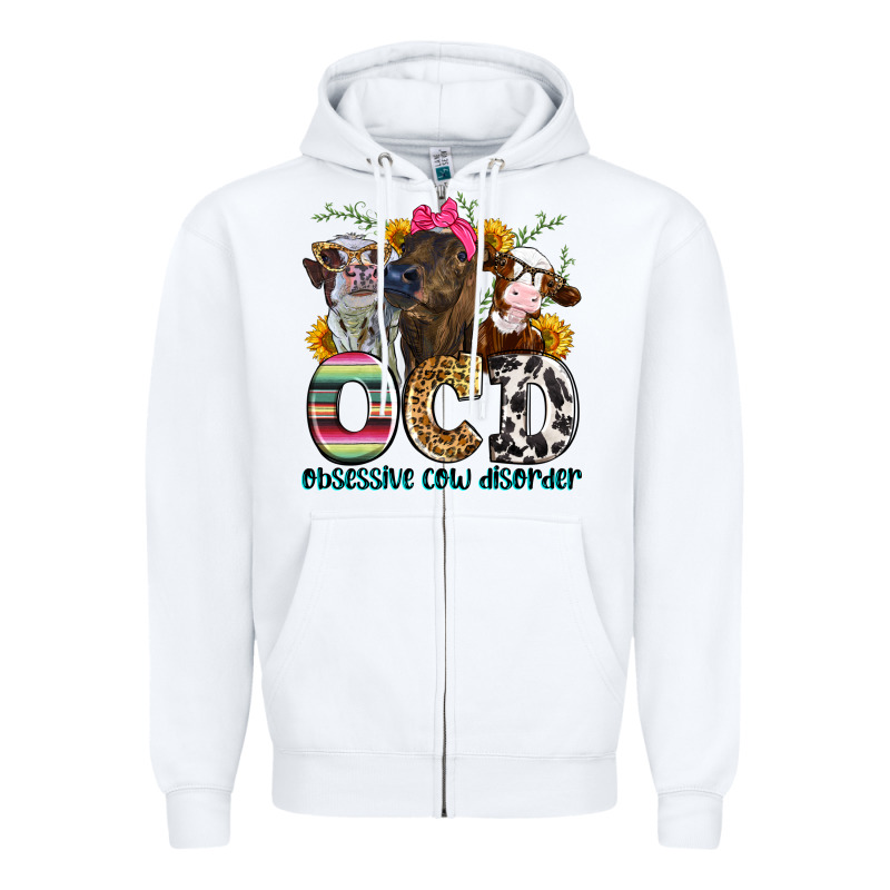 Ocd Obsessive Cow Disorder Zipper Hoodie by Zillion Design Studio | Teevron