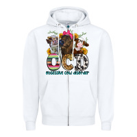 White ocd obsessive cow disorder Zipper Hoodie - Zillion Design Studio
