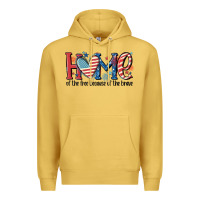 Antique Gold home of the free because of the brave Premium Hoodie - MaliasSmallBusiness