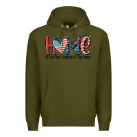 Army Green home of the free because of the brave Premium Hoodie - MaliasSmallBusiness