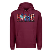 Burgundy home of the free because of the brave Premium Hoodie - MaliasSmallBusiness