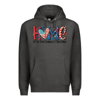 Charcoal Heather home of the free because of the brave Premium Hoodie - MaliasSmallBusiness