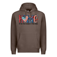 Coffee home of the free because of the brave Premium Hoodie - MaliasSmallBusiness