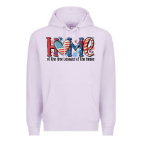 Lilac home of the free because of the brave Premium Hoodie - MaliasSmallBusiness
