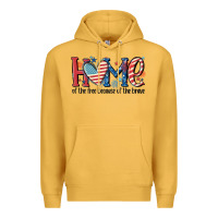 Mustard home of the free because of the brave Premium Hoodie - MaliasSmallBusiness