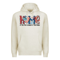 Oatmeal Heather home of the free because of the brave Premium Hoodie - MaliasSmallBusiness
