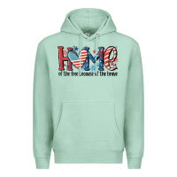 Seafoam home of the free because of the brave Premium Hoodie - MaliasSmallBusiness
