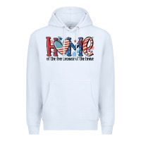 White home of the free because of the brave Premium Hoodie - MaliasSmallBusiness