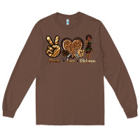 Chestnut peace love melanin Long Sleeve Tee - texasbilliewilder