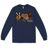 Navy peace love melanin Long Sleeve Tee - texasbilliewilder