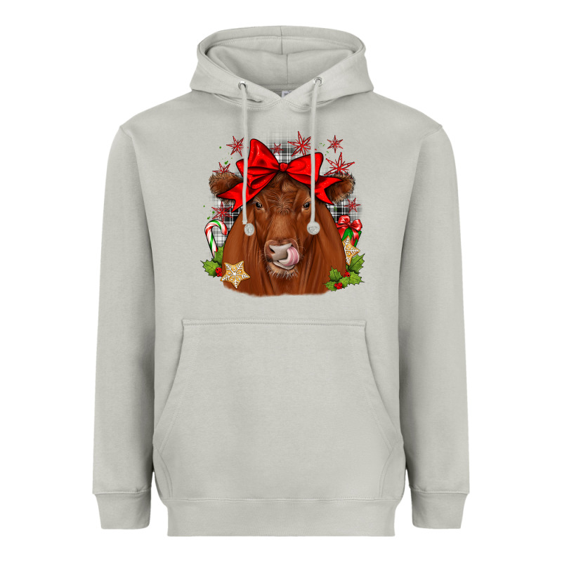 Christmas Red Angus Heavyweight Hoodie by JahusDesignShop | Teevron