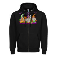 Black Halloween Gnomes Zipper Hoodie - texasbilliewilder