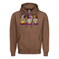 Chestnut Halloween Gnomes Zipper Hoodie - texasbilliewilder