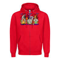 Red Halloween Gnomes Zipper Hoodie - texasbilliewilder