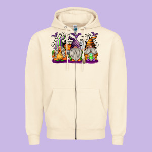 Halloween Gnomes Zipper Hoodie Designed By Texasbilliewilder