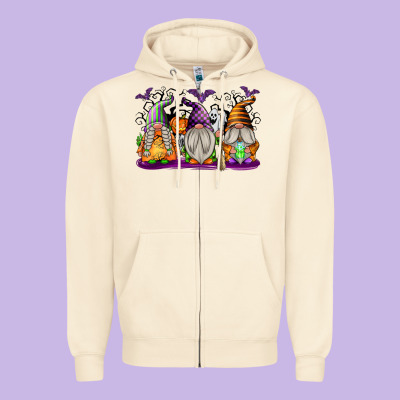 Halloween Gnomes Zipper Hoodie Designed By Texasbilliewilder