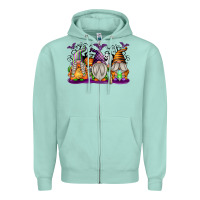 Seafoam Halloween Gnomes Zipper Hoodie - texasbilliewilder