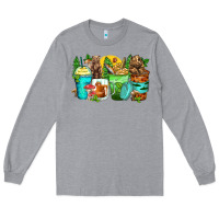 Heather Grey bear coffee cups Long Sleeve Tee - Zillion Design Studio