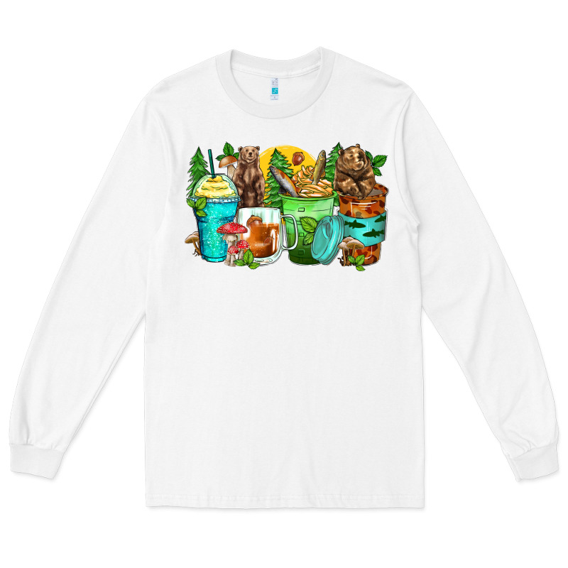 Bear Coffee Cups Long Sleeve Tee by Zillion Design Studio | Teevron