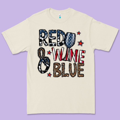 Red Wine Blue Premium Tee Designed By Cowhidedigitalart
