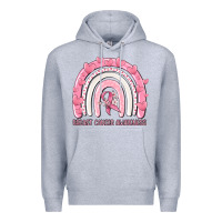 Heather Grey breast cancer  awareness rainbow Premium Hoodie - MaliasSmallBusiness