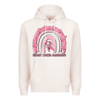 Pale Pink breast cancer  awareness rainbow Premium Hoodie - MaliasSmallBusiness