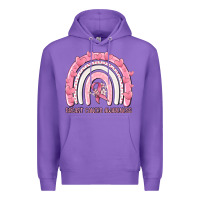 Purple breast cancer  awareness rainbow Premium Hoodie - MaliasSmallBusiness