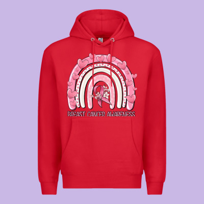 Breast Cancer  Awareness Rainbow Premium Hoodie Designed By Maliassmallbusiness