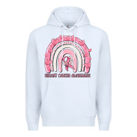 White breast cancer  awareness rainbow Premium Hoodie - MaliasSmallBusiness
