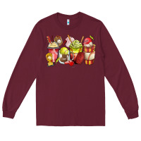 Burgundy baseball and softball coffee cups Long Sleeve Tee - Zillion Design Studio