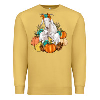 Antique Gold Goat family fall pumpkins gemstone Premium Sweatshirt - Artiststas