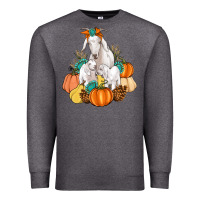 Charcoal Heather Goat family fall pumpkins gemstone Premium Sweatshirt - Artiststas