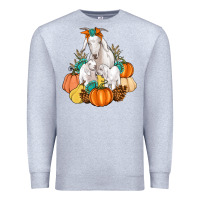 Heather Grey Goat family fall pumpkins gemstone Premium Sweatshirt - Artiststas
