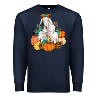 Navy Goat family fall pumpkins gemstone Premium Sweatshirt - Artiststas