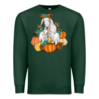 Sports Green Goat family fall pumpkins gemstone Premium Sweatshirt - Artiststas
