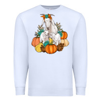 White Goat family fall pumpkins gemstone Premium Sweatshirt - Artiststas