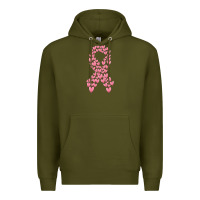 Army Green breast cancer ribbon Premium Hoodie - MaliasSmallBusiness