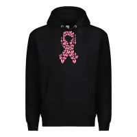Black breast cancer ribbon Premium Hoodie - MaliasSmallBusiness