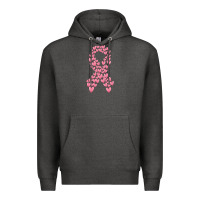Charcoal Heather breast cancer ribbon Premium Hoodie - MaliasSmallBusiness